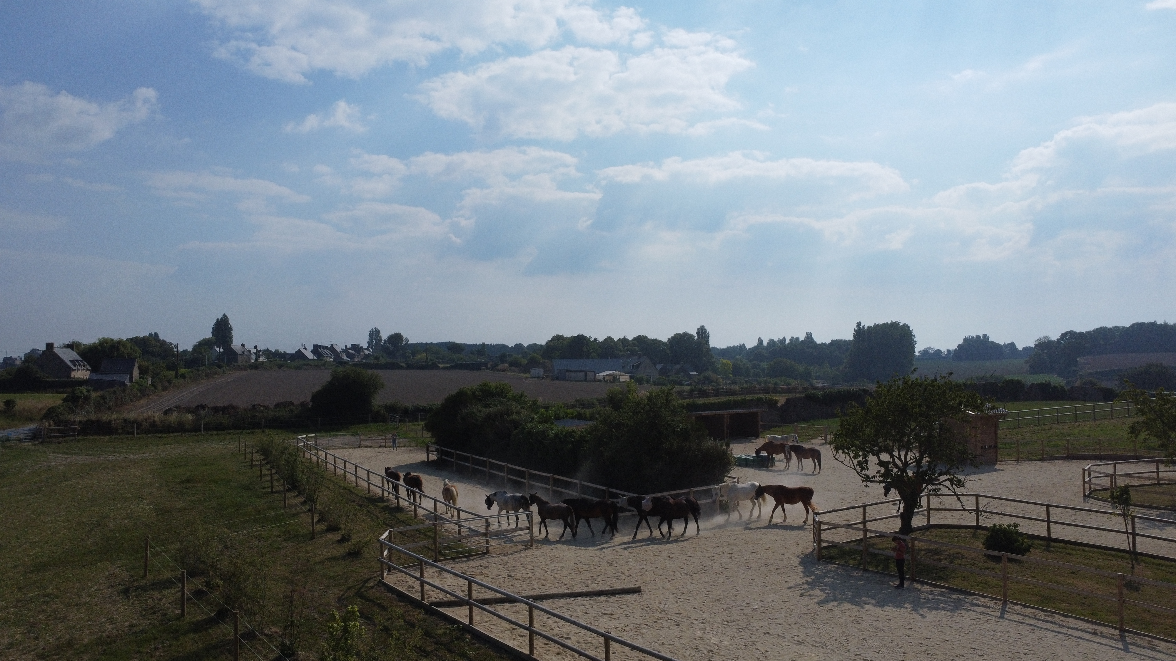 Vue aérienne des prairies verdoyantes de l'Écurie Active Malouine